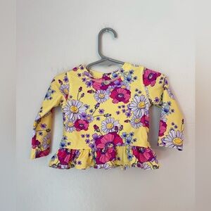 Ruffle Butts Daisy Delight Long Sleeve Rashguard - Size 12-18 Months